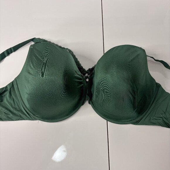 Adore Me 44G Deep Green Lace-Trim Push-Up Bra. - Picture 1 of 5